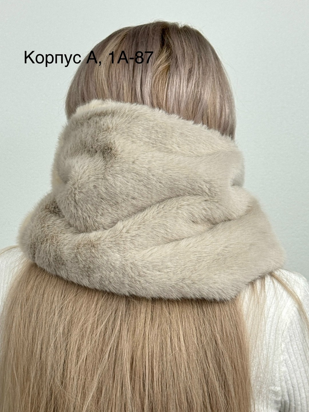 меховой капюшон на кнопках экомех норка анжелика,снуд меховой,меховой капюшон на кнопках экомех норка,снуд,капор снуд