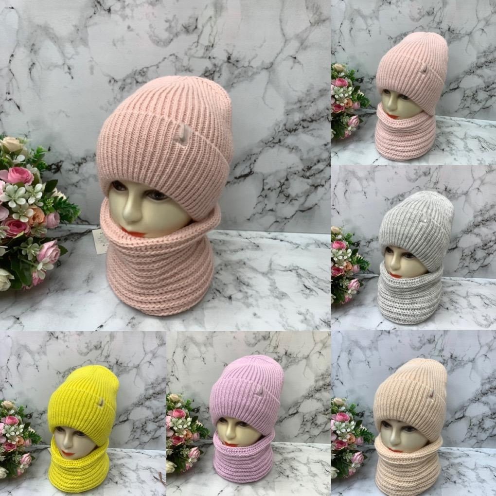 комплект шапки,комплект шапка и снуд,комплект женский шапка,шапка и хомут для девочки,комплект шапка и шарф