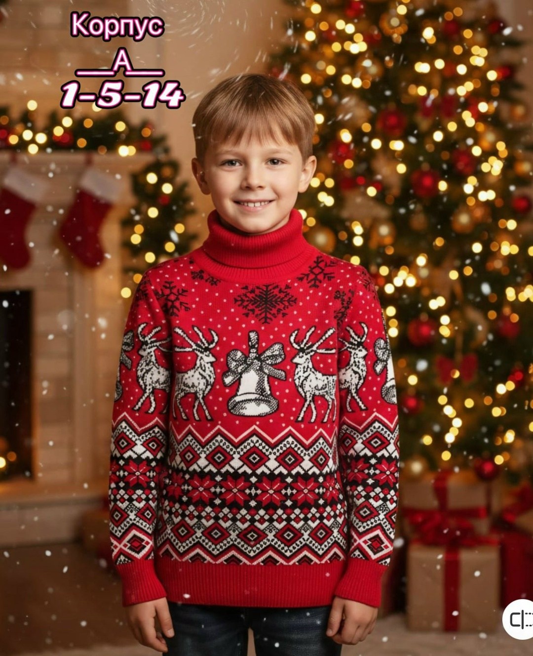 свитер детский с оленями,новогодние свитера для детей,новогодний джемпер,свитер с горлом новогодний с оленями,свитер новогодний
