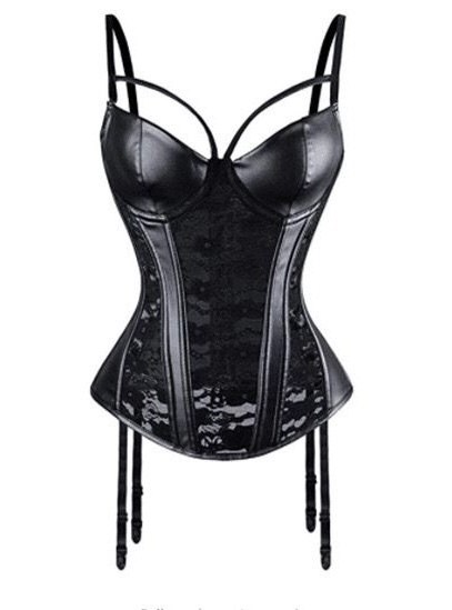 кожаный корсет женский,корсет с подвязками,корсет из искусственной кожи,корсет черный,бюстье корсет