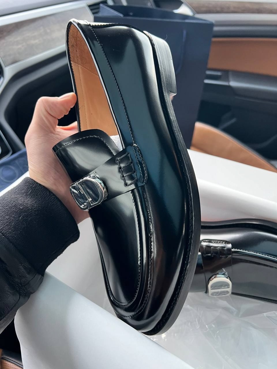 лоферы dior,,мужские лоферы,кожаные лоферы,лакированные лоферы