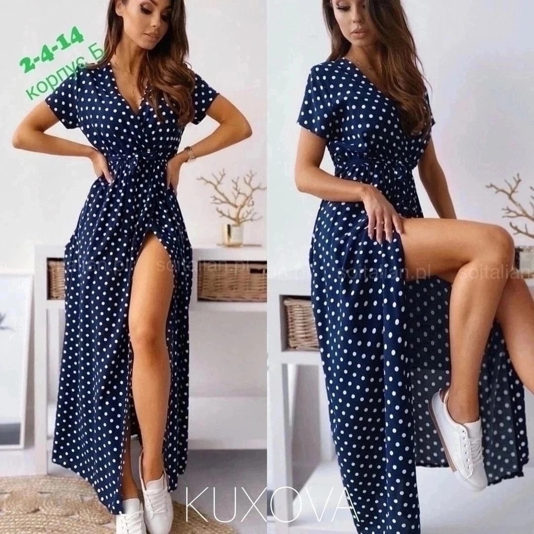 платье женская,платье летнее,платье длинное,длинное платье в горошек,платье летнее женское