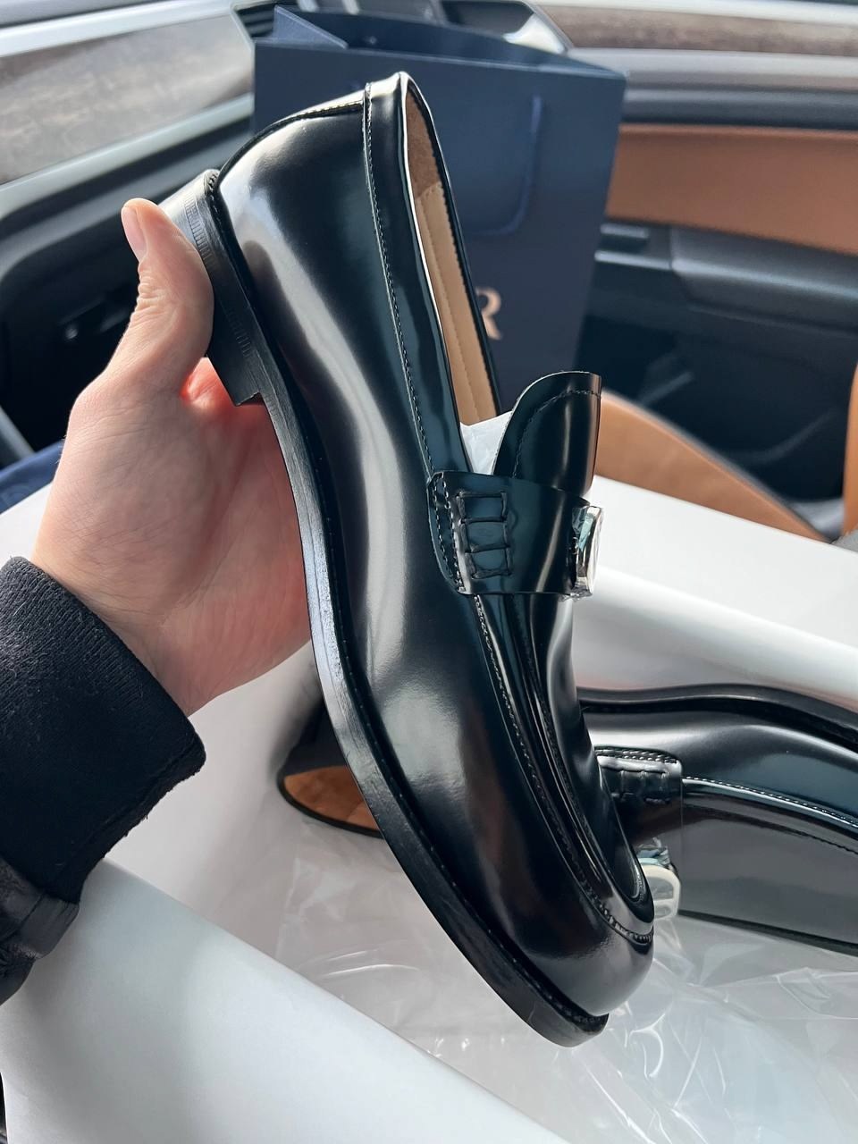 лоферы dior,,мужские лоферы,кожаные лоферы,лакированные лоферы