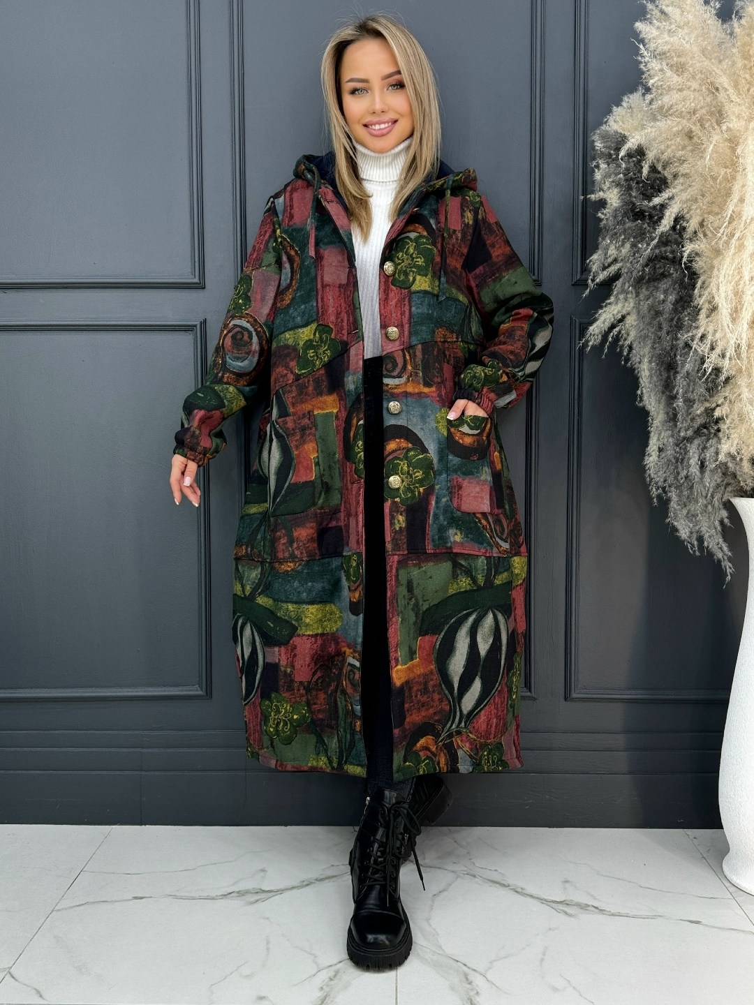 стильное пальто,пальто с принтом,пальто демисезонная,пальто бохо,женские пальто