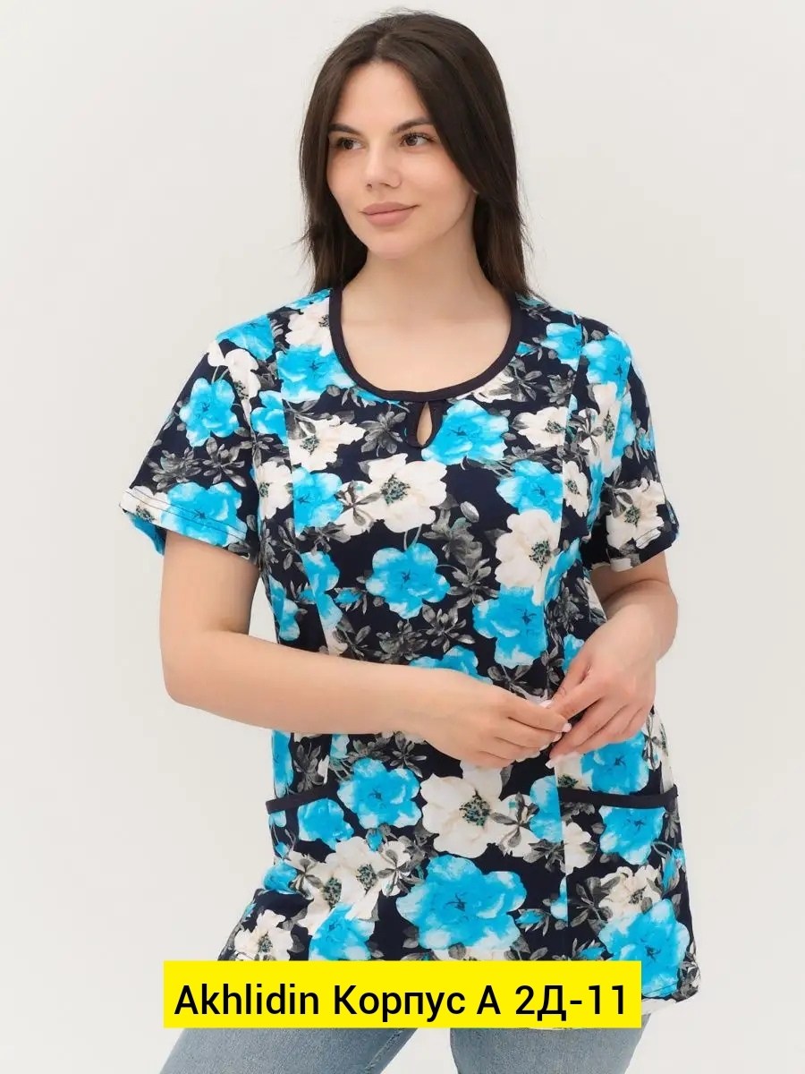 блузка женская большие размеры,блузка туника,блуза svesta, размер 62, синий,блуза,блуза женская