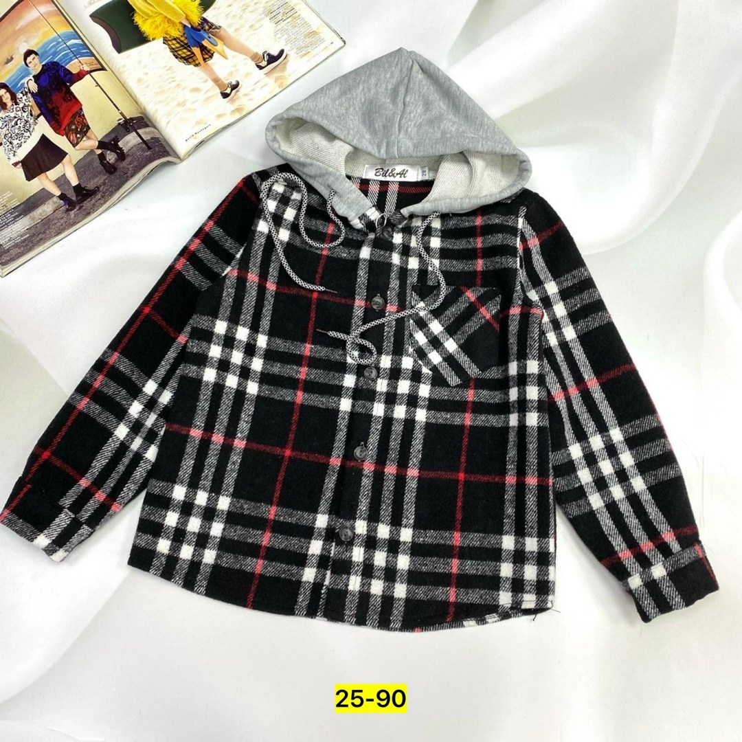 теплая рубашка в клетку с капюшоном,рубашка в клетку с капюшоном,рубашка с капюшоном,рубашка для девочек,детская рубашка