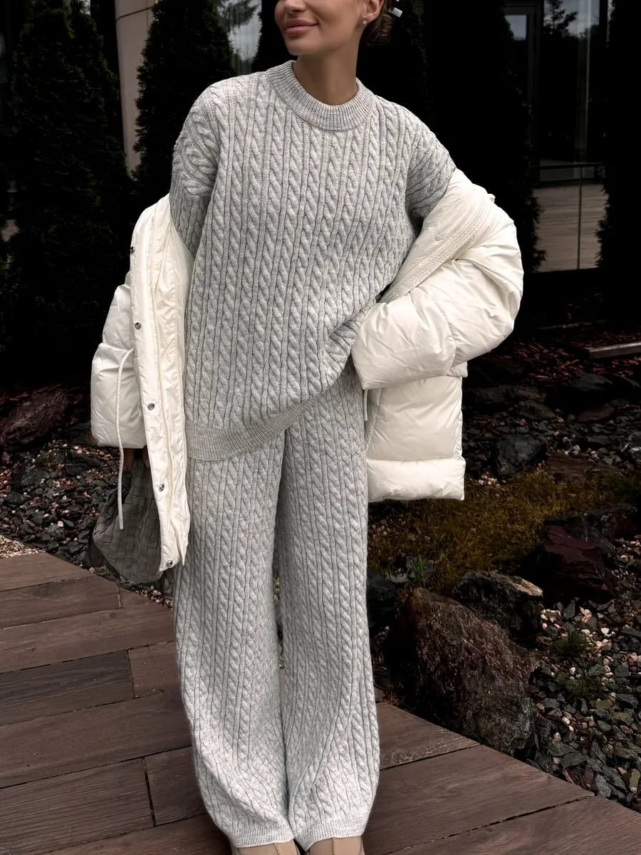 вязаный свитер оверсайз,вязаные брюки,вязаные свитера,модные свитера,костюм трикотажный