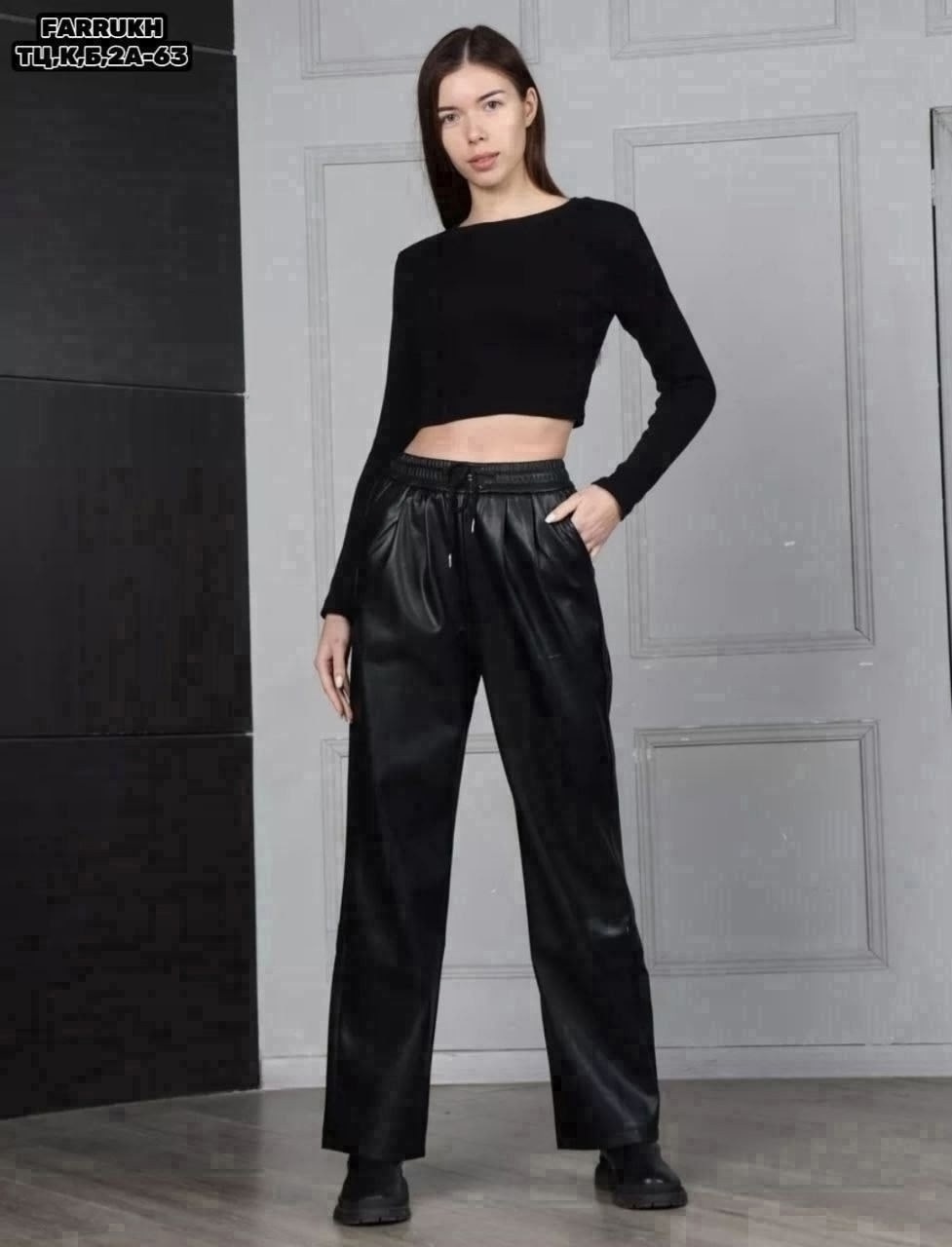 брюки женские из эко кожи,кожаные брюки,кожаные брюки палаццо,брюки палаццо из экокожи,женские брюки