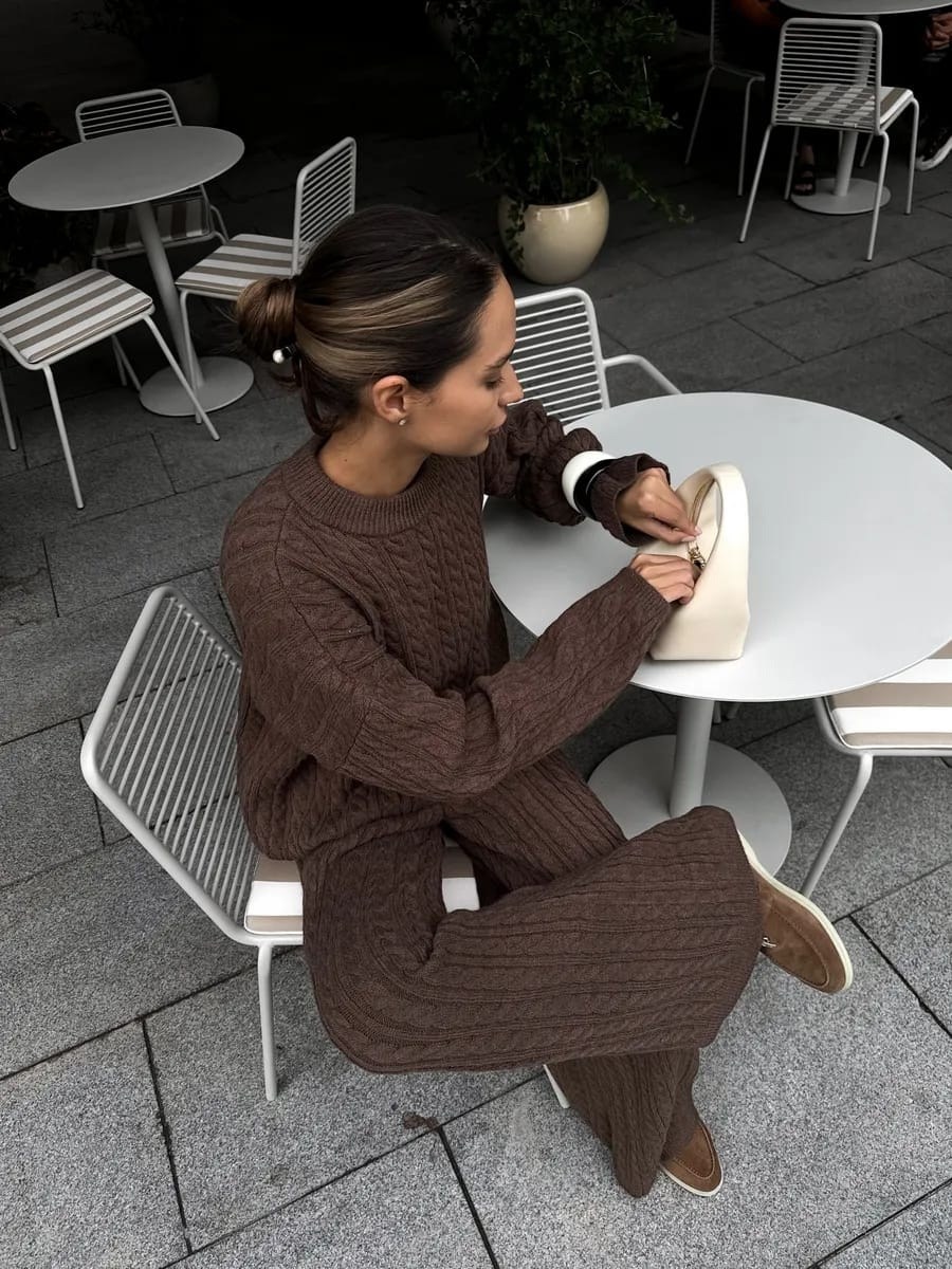 вязаный свитер оверсайз,вязаные брюки,вязаные свитера,модные свитера,костюм трикотажный