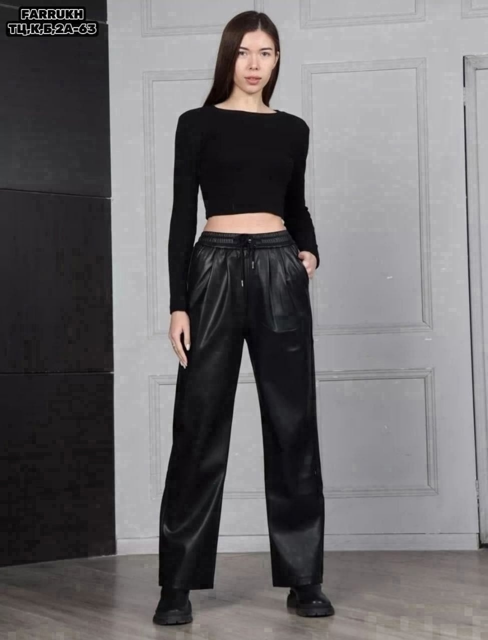 брюки женские из эко кожи,кожаные брюки,кожаные брюки палаццо,брюки палаццо из экокожи,женские брюки