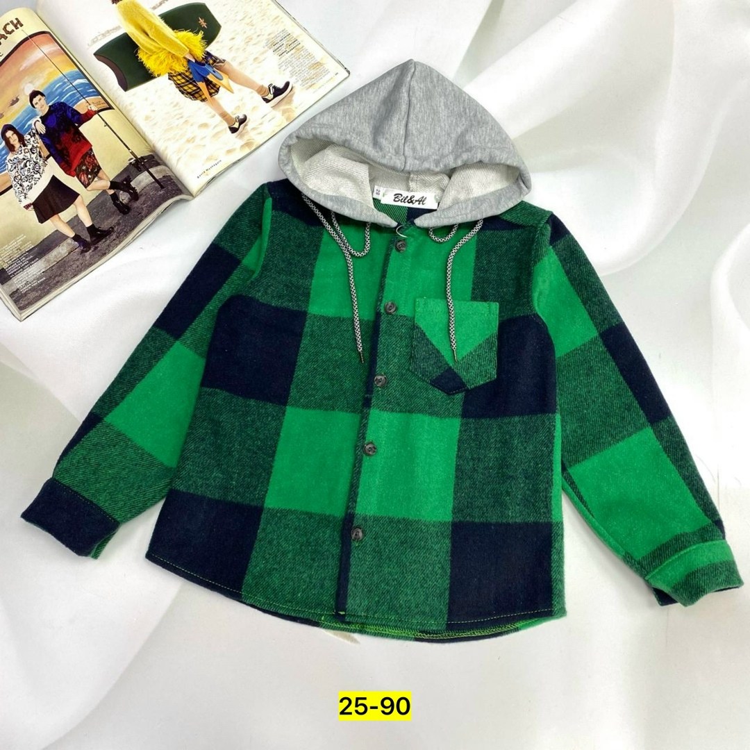 теплая рубашка в клетку с капюшоном,рубашка в клетку с капюшоном,рубашка с капюшоном,рубашка для девочек,детская рубашка