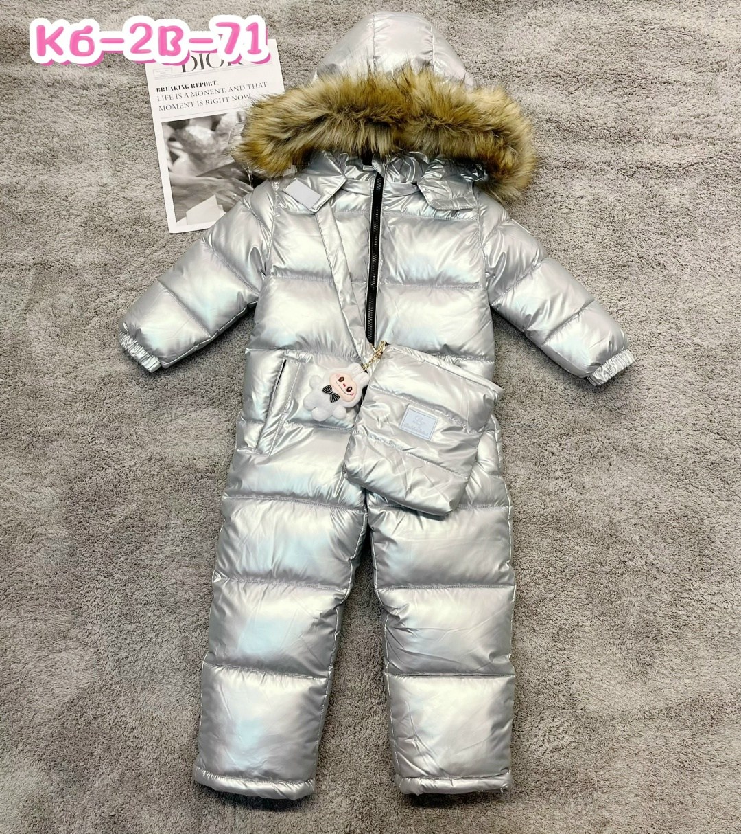 детский зимний комбинезон,серебристый зимний детский комбинезон,зимний комбинезон монклер,детский зимний комбинезон на утином пуху,зимний комбинезон moncler