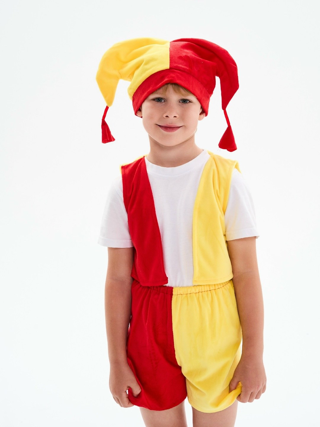 карнавальный костюм скоморох,костюм петрушки скомороха батик,костюм скоморох,карнавалия костюм петрушки,карнавальный костюм детский скоморох