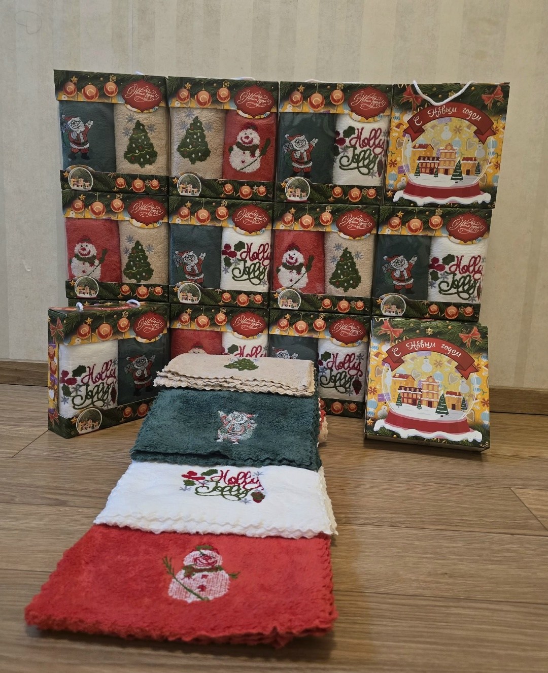 новогодние наборы полотенец,полотенец набор,новогоднее полотенце,полотенца кухонные набор,полотенца подарочная