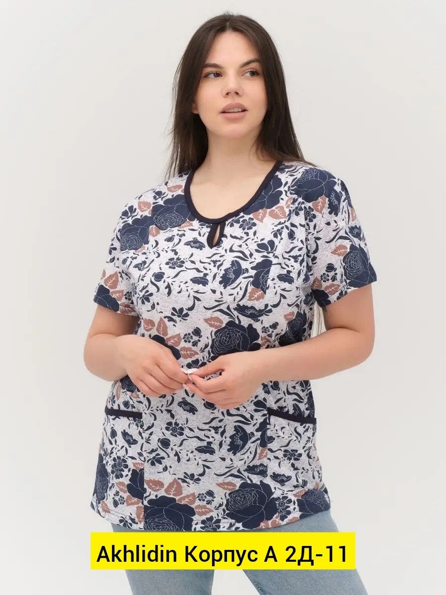 блузка женская большие размеры,блузка туника,блуза svesta, размер 62, синий,блуза,блуза женская