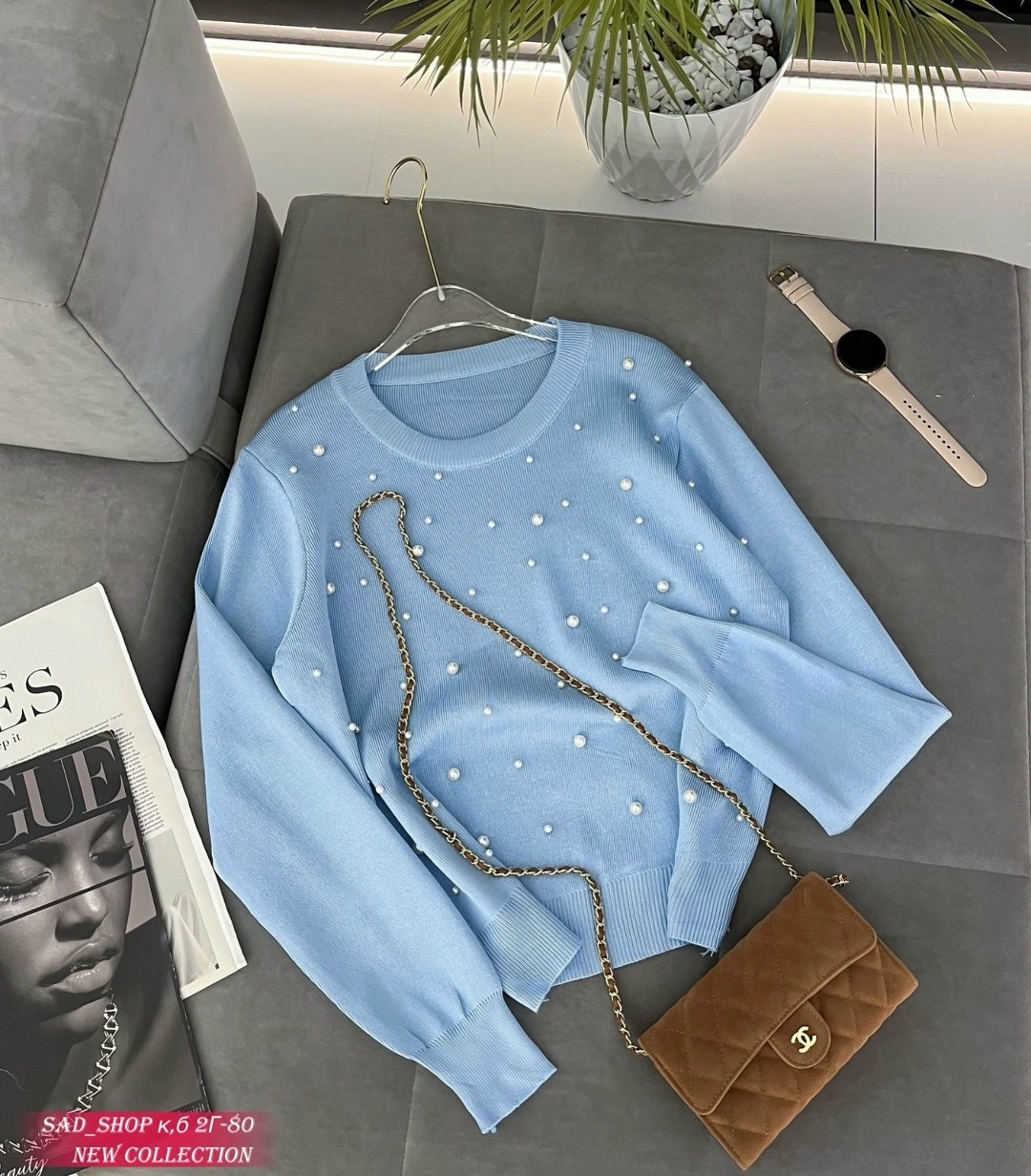 женская кофта,стильная кофта,свитер с жемчужинами,джемпер с бусинами,кофта свитер женский