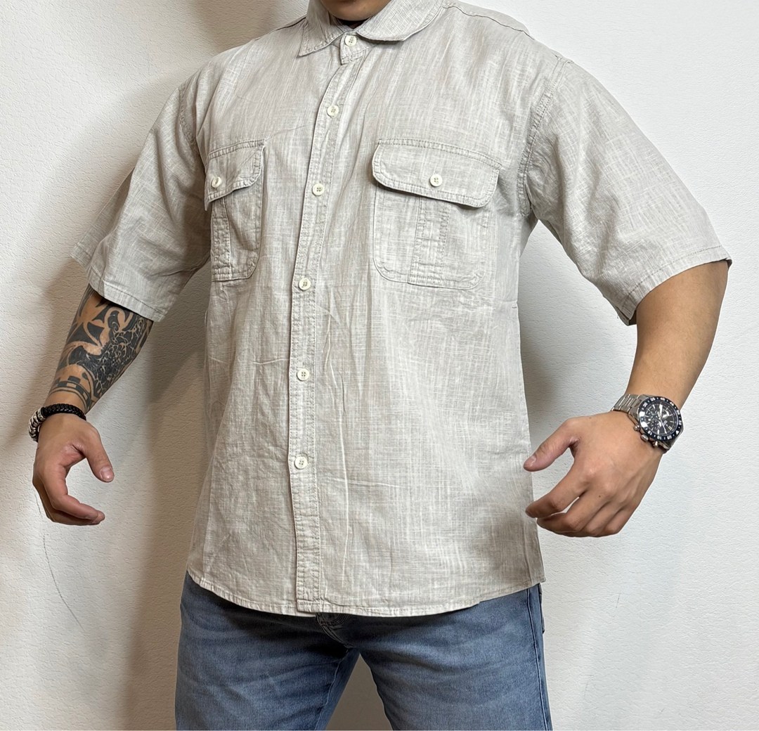 мужская джинсовая рубашка,мужская джинсовая рубашка с коротким рукавом,рубашка,рубашка мужская с короткими рукавами,повседневная рубашка
