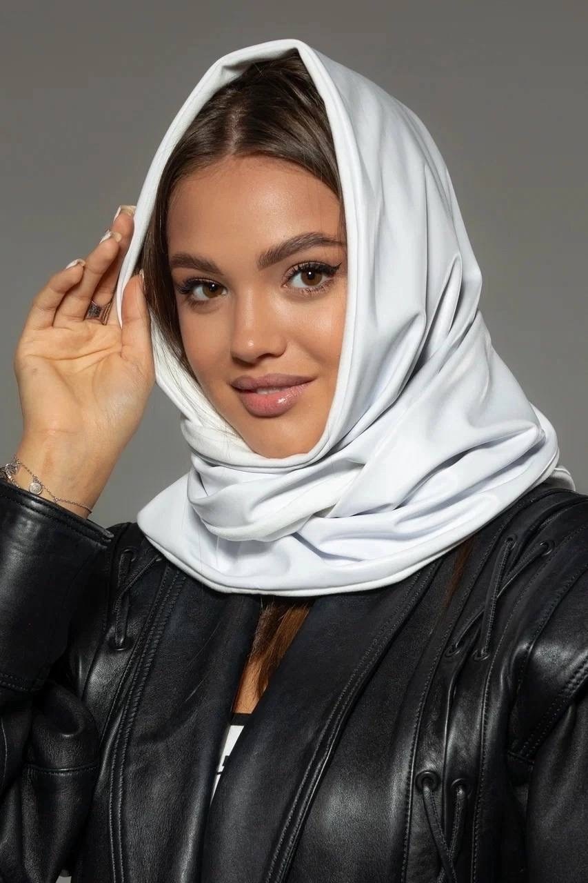 косынка женская теплая,косынка кожаная женская,платок из экокожи,косынка из экокожи,косынка женская из экокожи