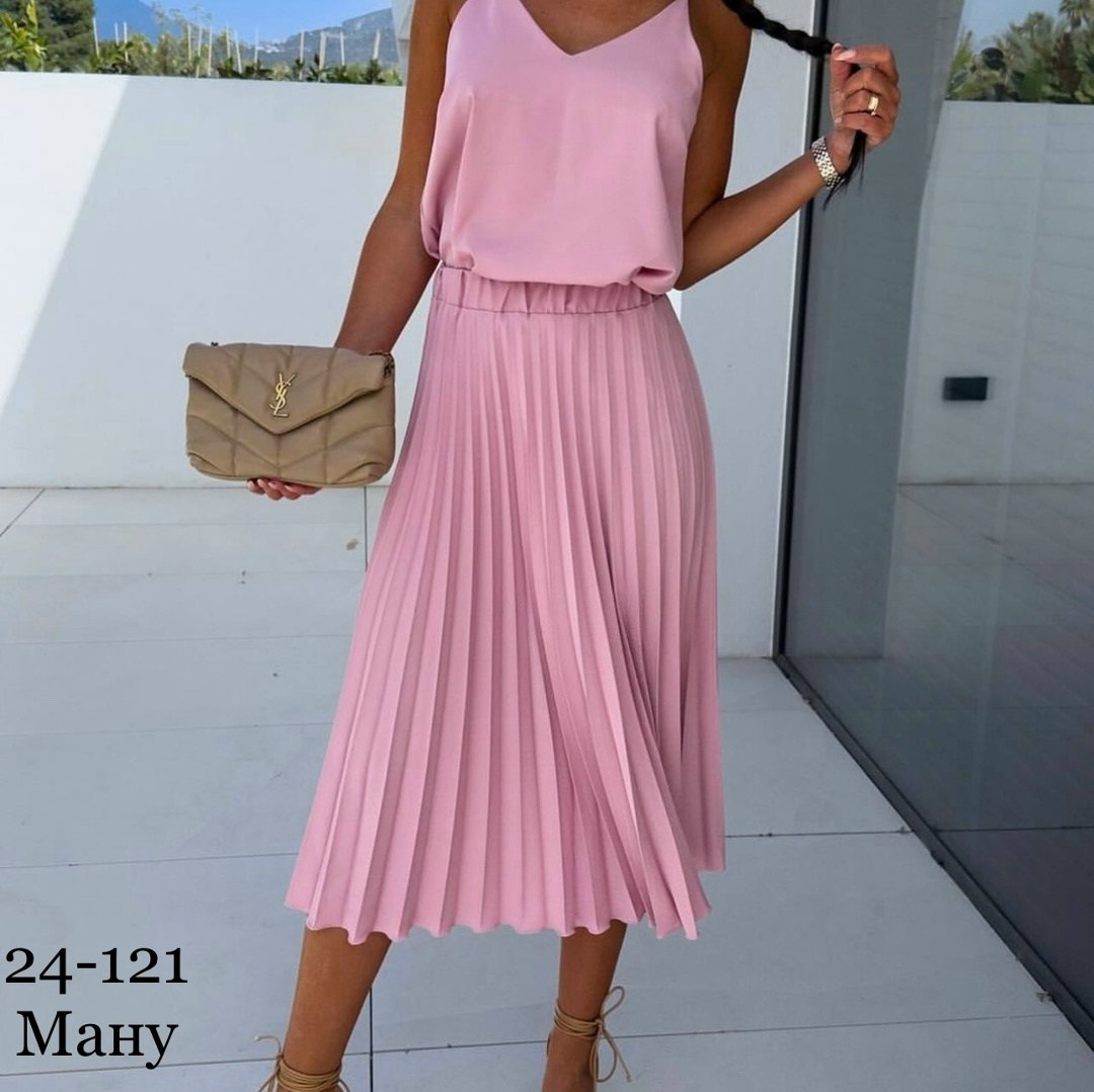 летние костюмы,платье сарафан,платье женская,плиссированное платье,костюм женский летний с юбкой плиссе