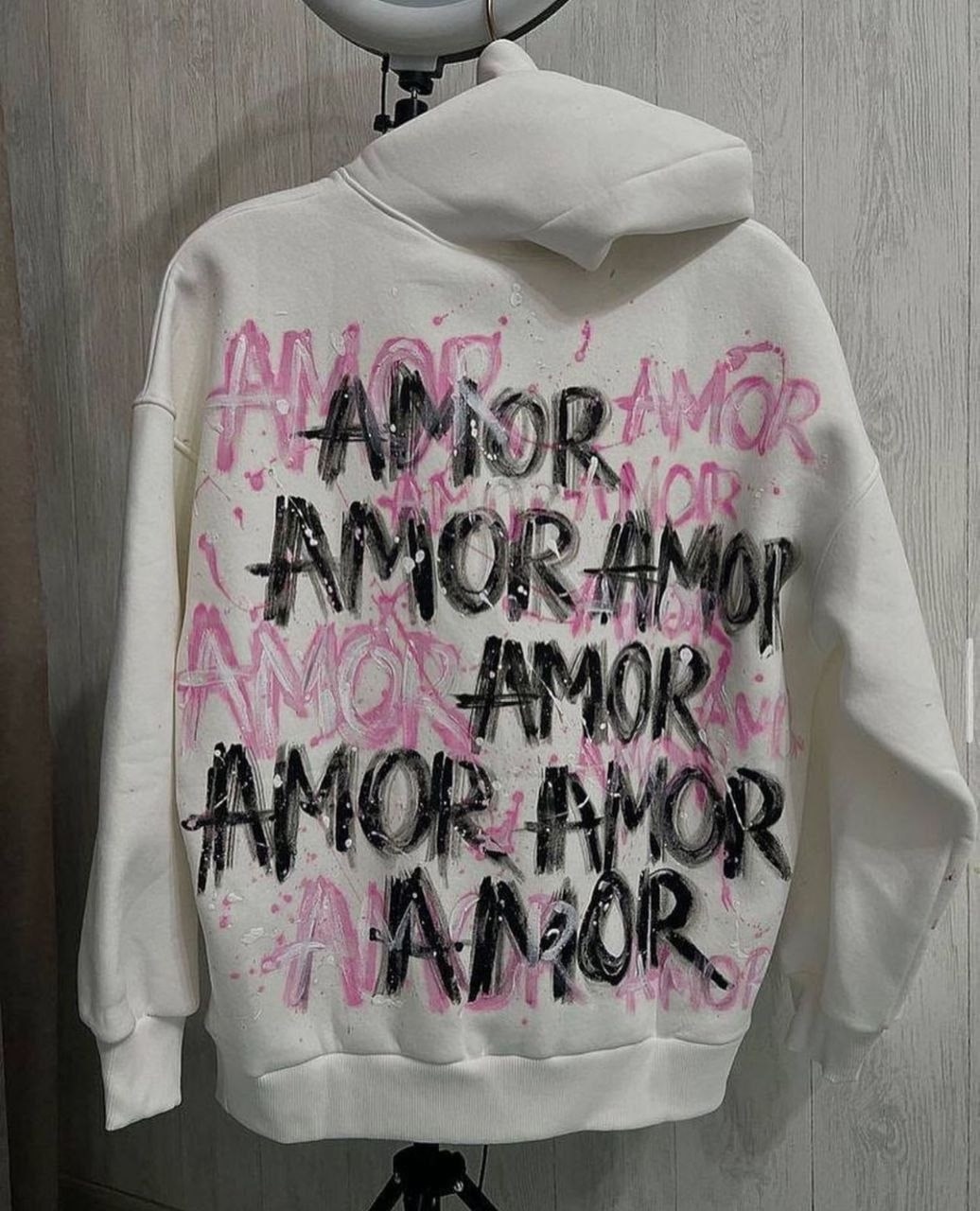 худи оверсайз с капюшоном,толстовка амор,толстовка в стиле,толстовки женская,модная толстовка