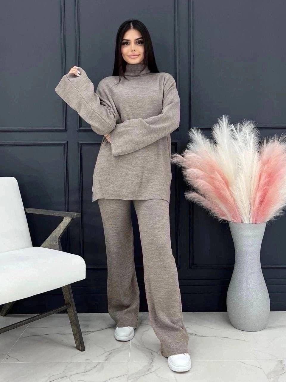 теплый трикотажный костюм,теплый костюм с брюками,трикотажные костюмы женские,костюм повседневный,трикотажные костюмы