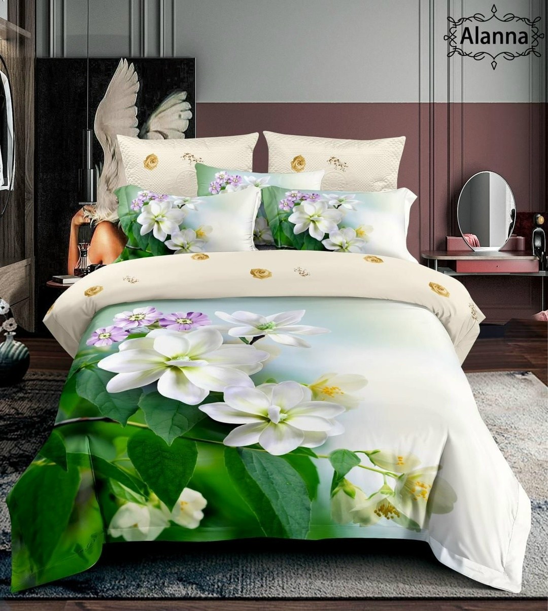 комплект постельного белья,комплект постельного белье евро,постельного белья,постельное белье vega сатин,комплект постельного белья alanna
