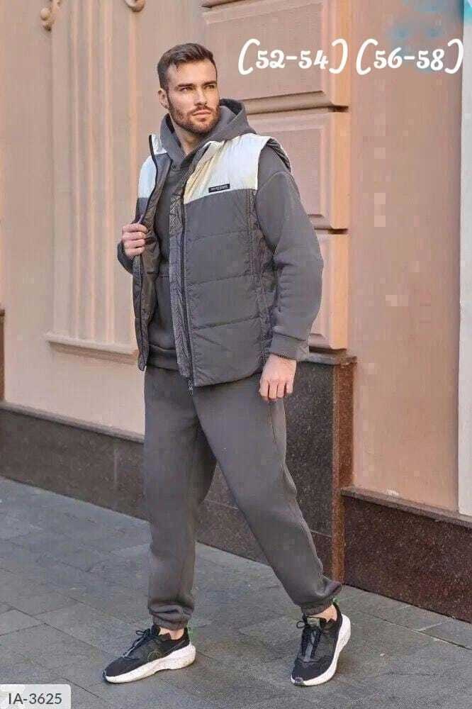костюм на флисе мужской,костюм на флисе, спортивная,костюм тройка,жилетка на синтепоне