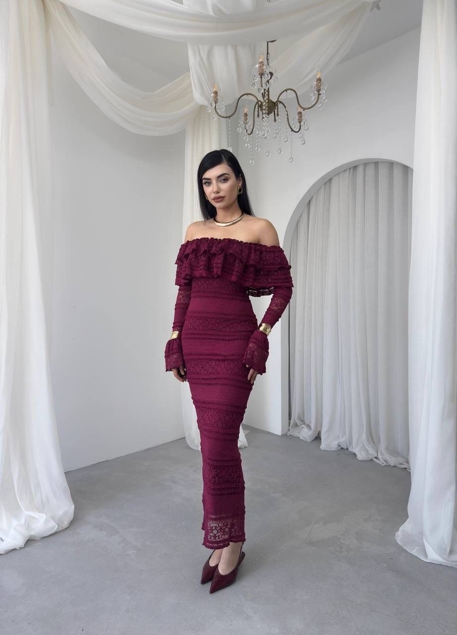платье на вечер,бордовое платье,кружевные платья,длинное платье,красное вечернее платье