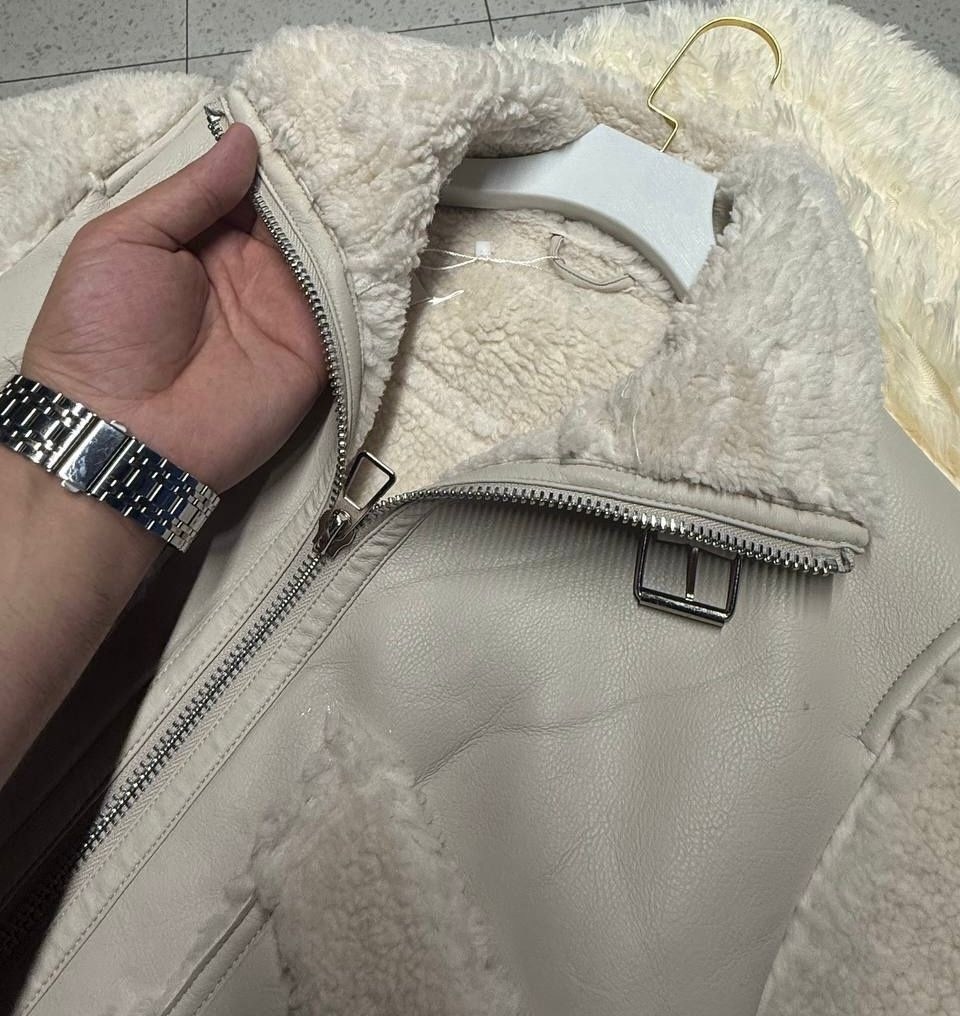 куртка дубленка,модная куртка,белая дубленка,теплая куртка,меховая куртка