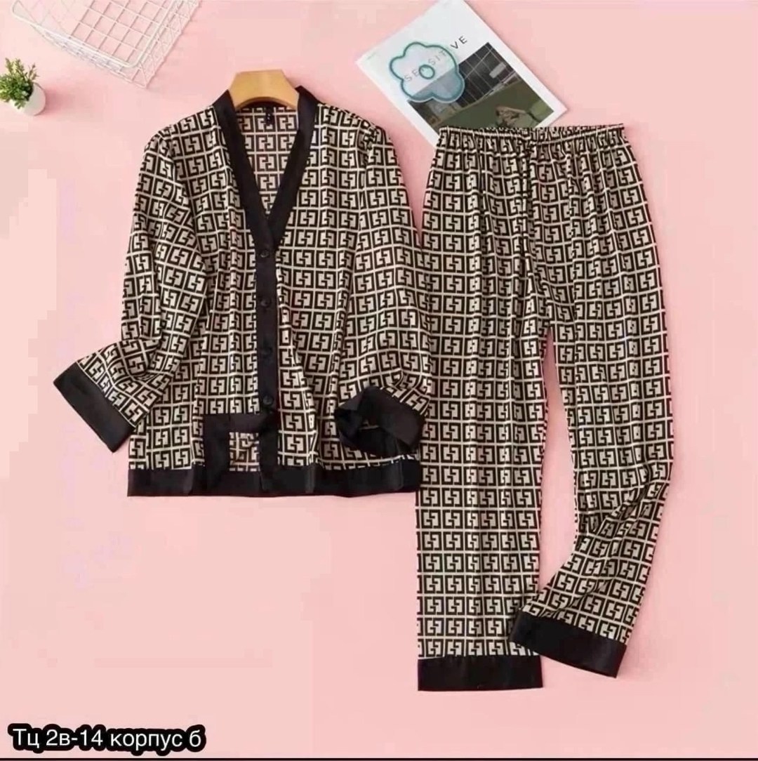 пижама шелковая фенди,домашняя одежда пижама,пижама женская комплект,домашний костюм пижама,женские пижамные комплекты