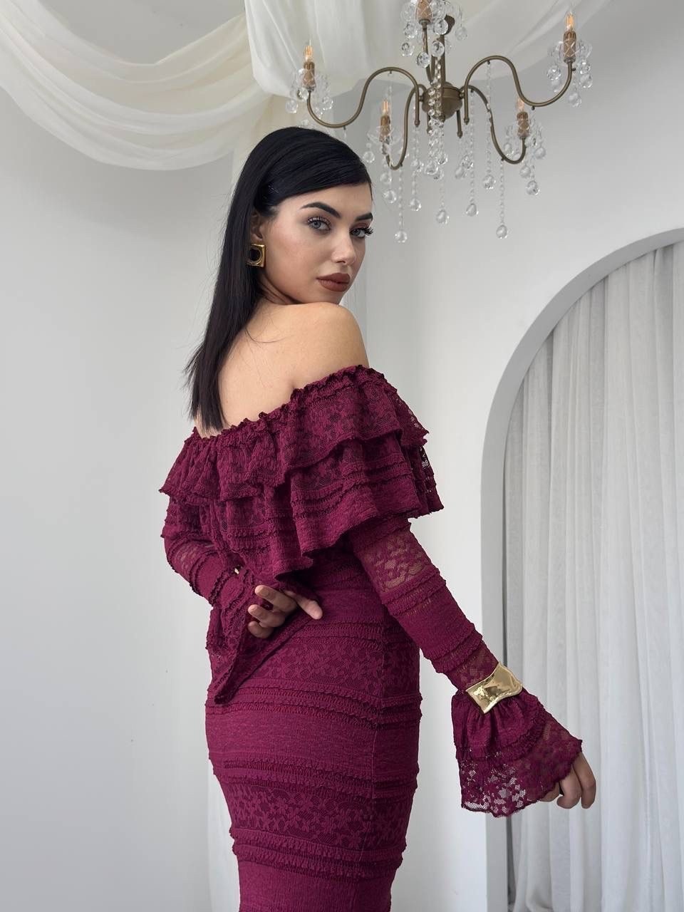 платье на вечер,бордовое платье,кружевные платья,длинное платье,красное вечернее платье