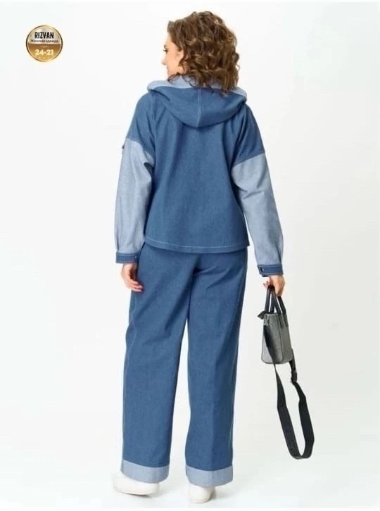 комплект begimoda 3047 джинс,костюм с брюками,брюки прямые,жакет и брюки,женский брюки