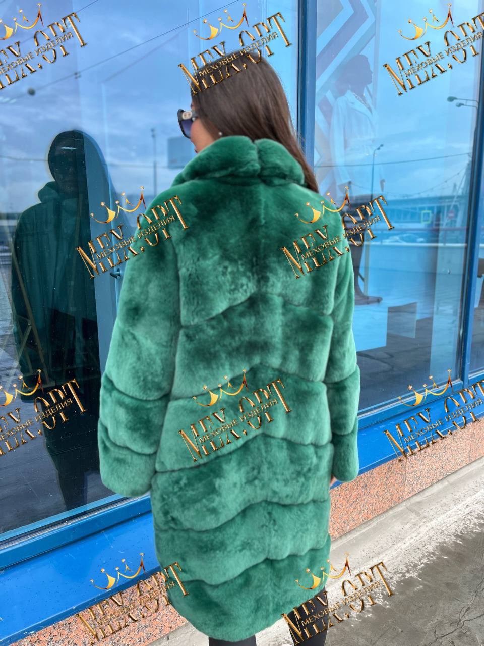 зеленая норковая шуба,шуба из эко меха,шубки,шуба изумрудного цвета,шуба из бобрика