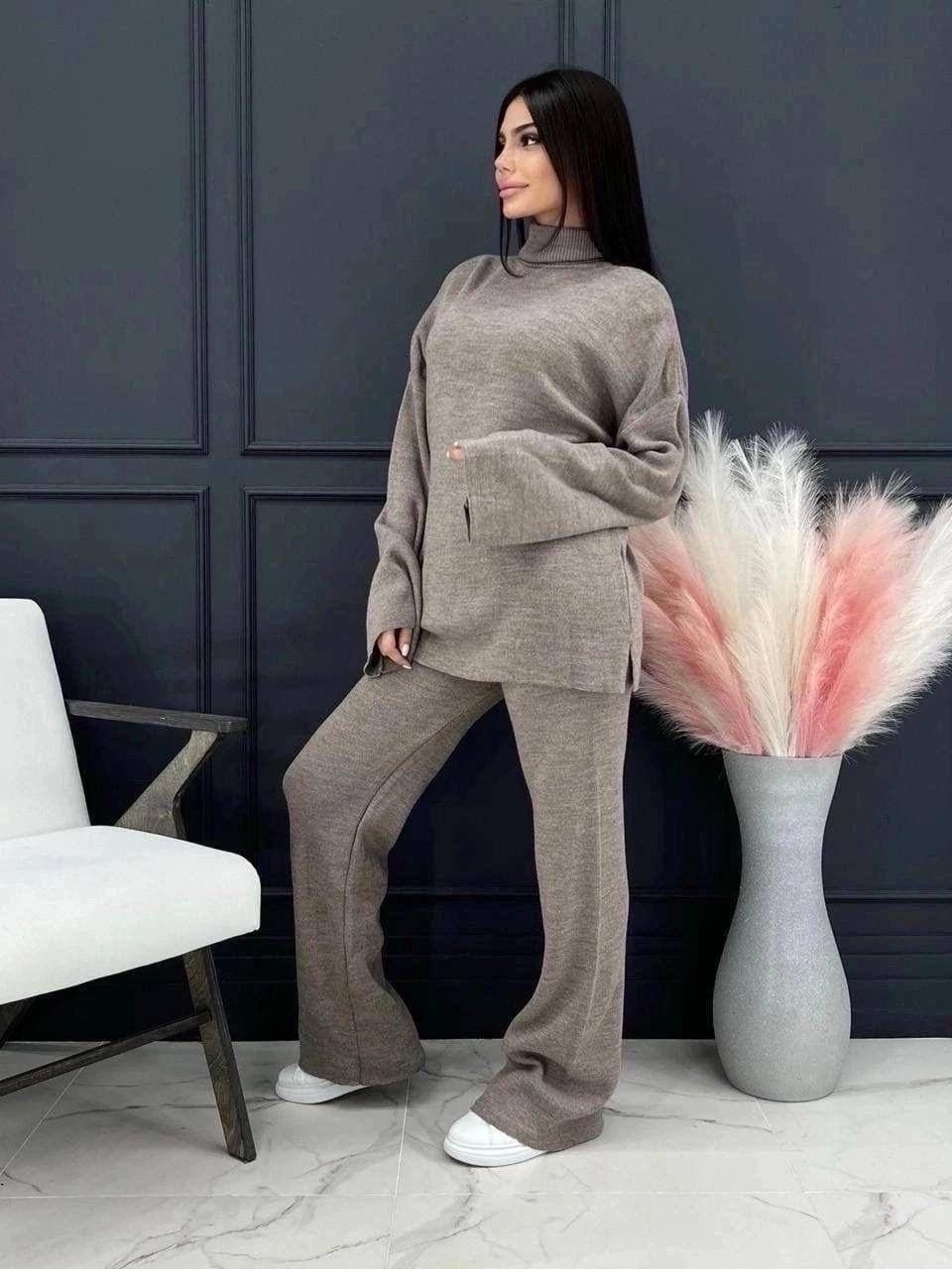 теплый трикотажный костюм,теплый костюм с брюками,трикотажные костюмы женские,костюм повседневный,трикотажные костюмы