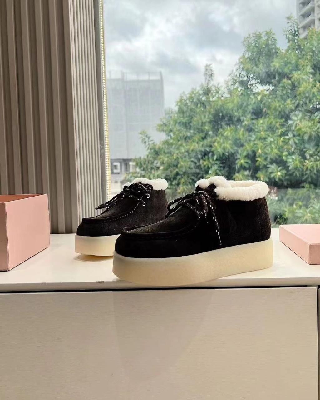 ,замшевые ботинки,ботинки miu miu,ботинки с мехом,женская