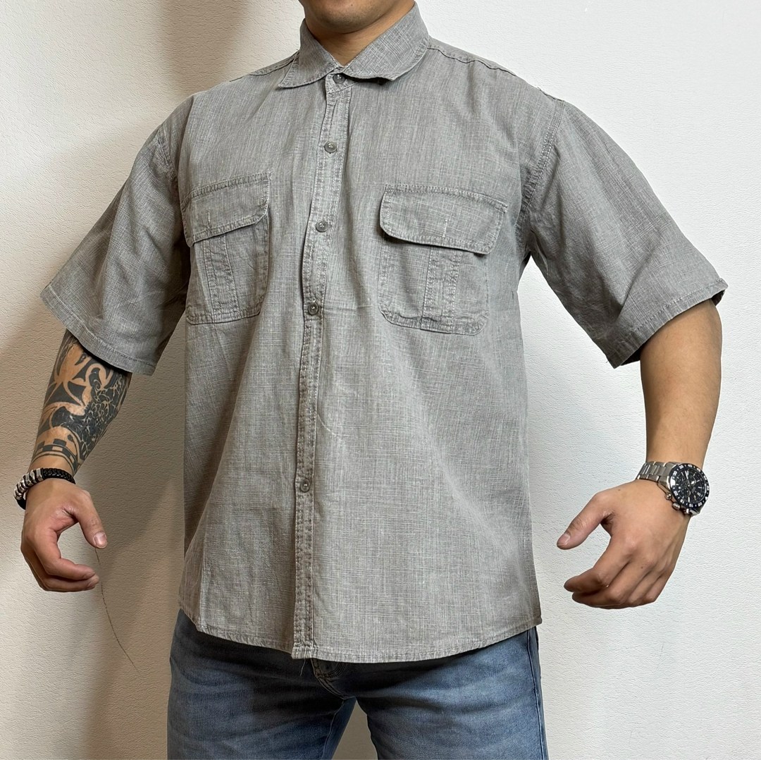 мужская джинсовая рубашка,мужская джинсовая рубашка с коротким рукавом,рубашка,рубашка мужская с короткими рукавами,повседневная рубашка
