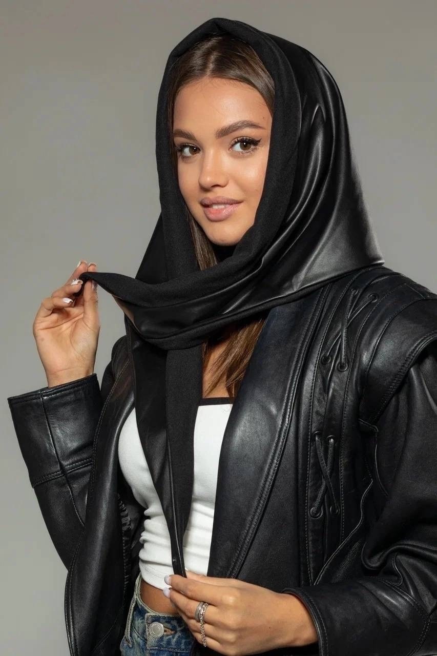 косынка женская теплая,косынка кожаная женская,платок из экокожи,косынка из экокожи,косынка женская из экокожи