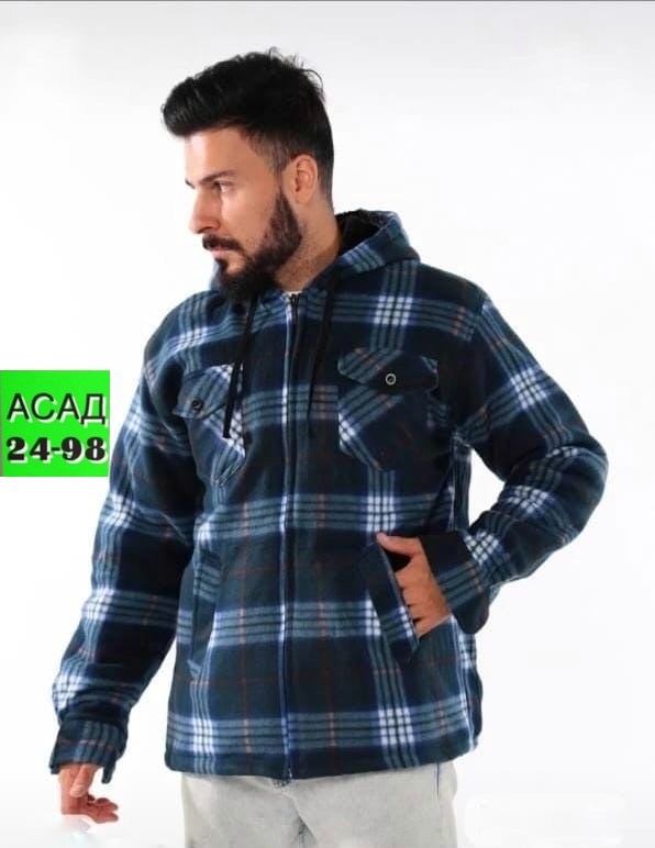 рубашка теплая на флисе,рубашка теплая,утепленная рубашка,куртка рубашка,рубашка в клетку с капюшоном