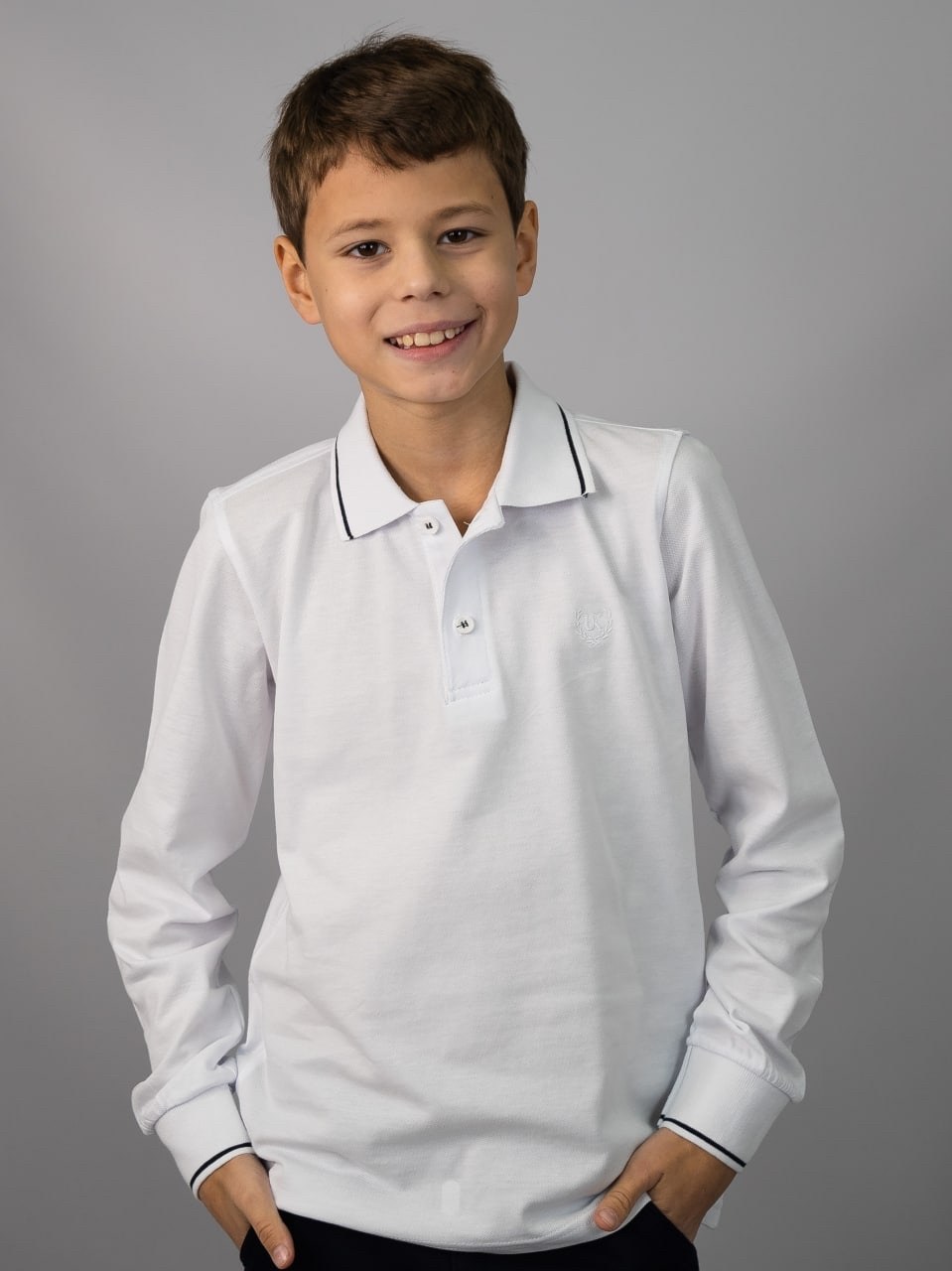 джемпер школьный,поло для мальчика,белая рубашка поло,поло с длинным рукавом для мальчика,одежда для школьников