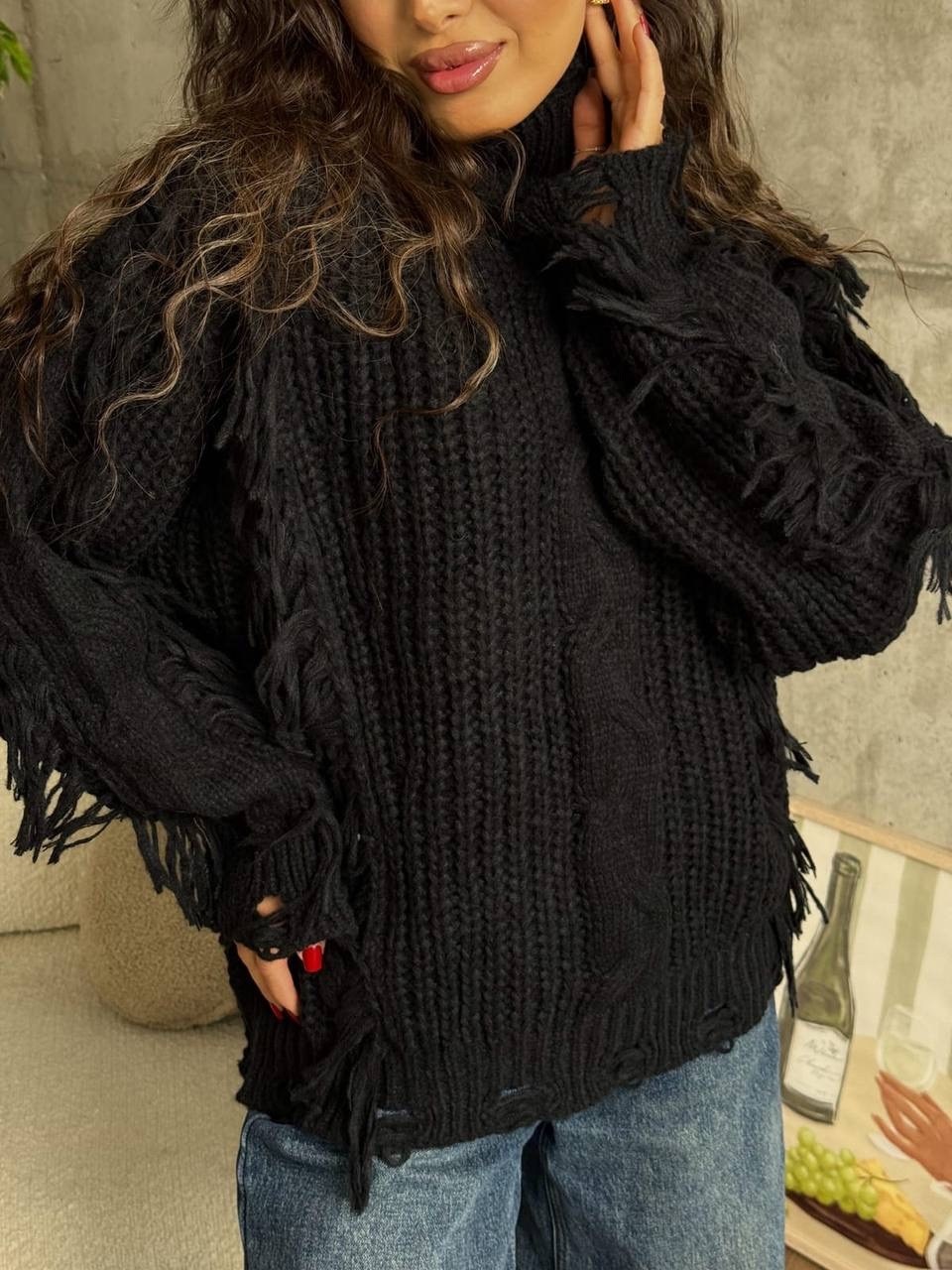 вязаные свитера,свитер,женские свитера,модные свитера,черный свитер