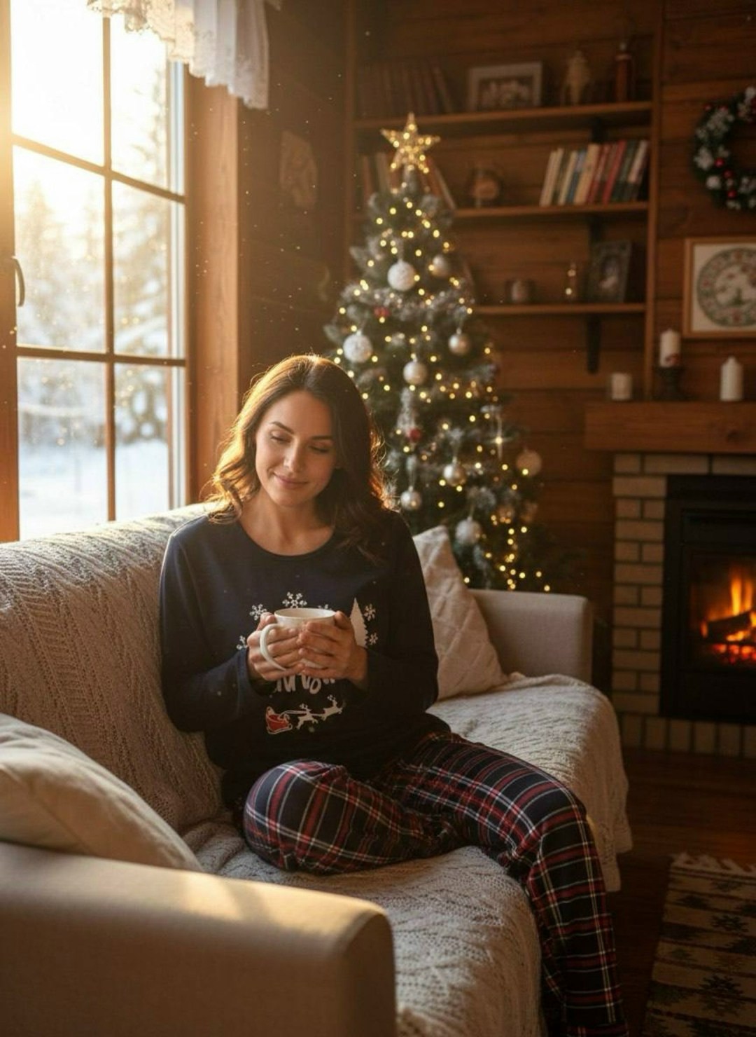 рождественская фотосессия,новогодние фотосессии,новогодние фотосессии в пижамах,новогодняя фотосессия в свитерах,образ для новогодней фотосессии