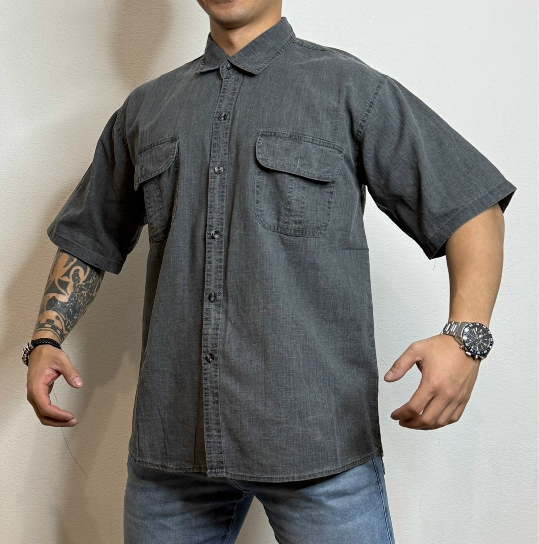 мужская джинсовая рубашка,мужская джинсовая рубашка с коротким рукавом,рубашка,рубашка мужская с короткими рукавами,повседневная рубашка