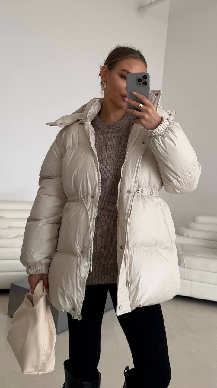 стильные пуховики,куртка пуховик,объемный пуховик,бежевый пуховик,куртка пуховик зимний