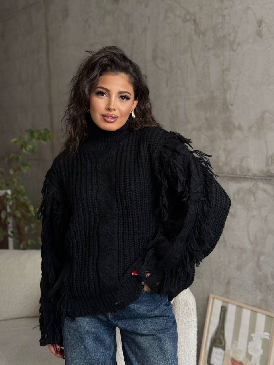 вязаные свитера,свитер,женские свитера,модные свитера,черный свитер