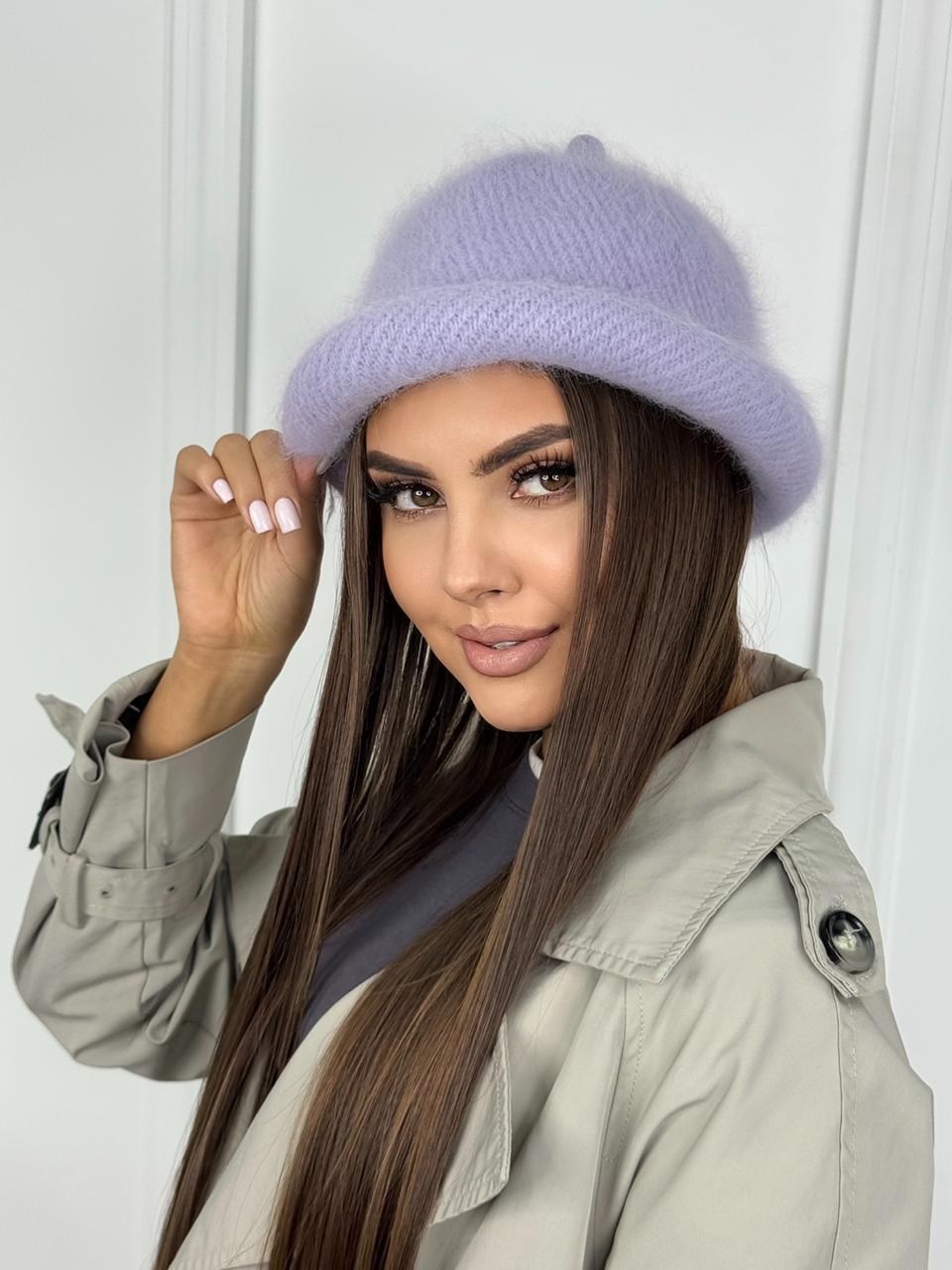 шапка женская,шапка женская из ангоры,шапка ушанка из ангоры,шапка женская бини,шапка зимняя женская