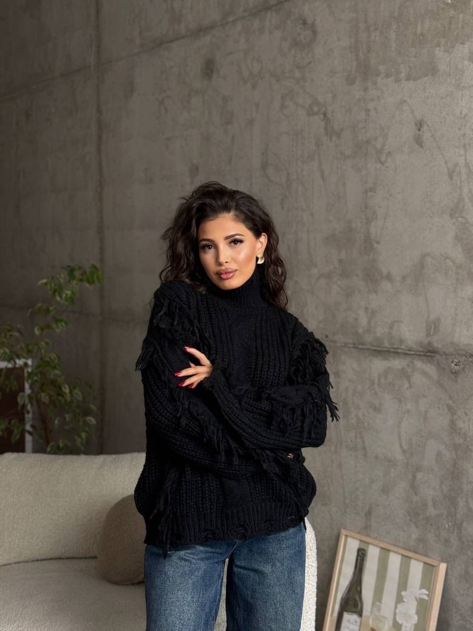 вязаные свитера,свитер,женские свитера,модные свитера,черный свитер