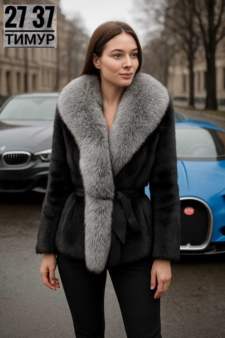 женская шуба,норковая шуба,норковая шуба с чернобуркой,шуба с воротником,шуба из натурального меха