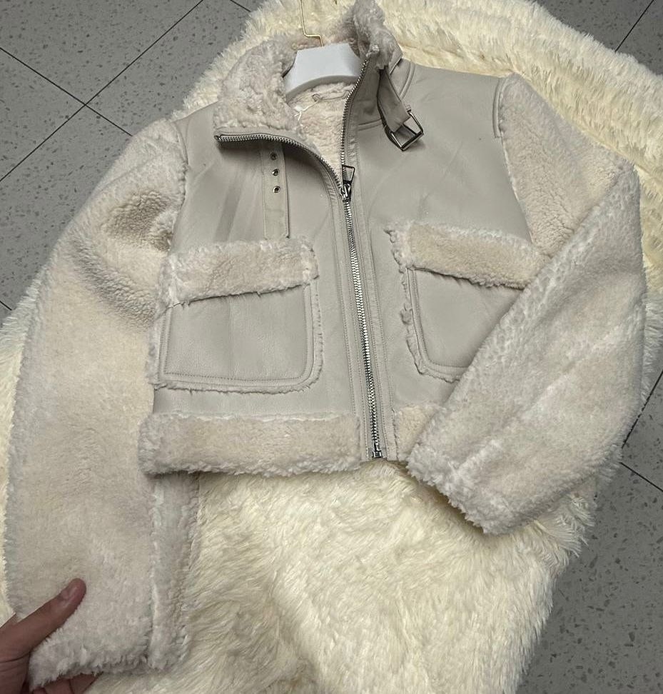 куртка дубленка,модная куртка,белая дубленка,теплая куртка,меховая куртка