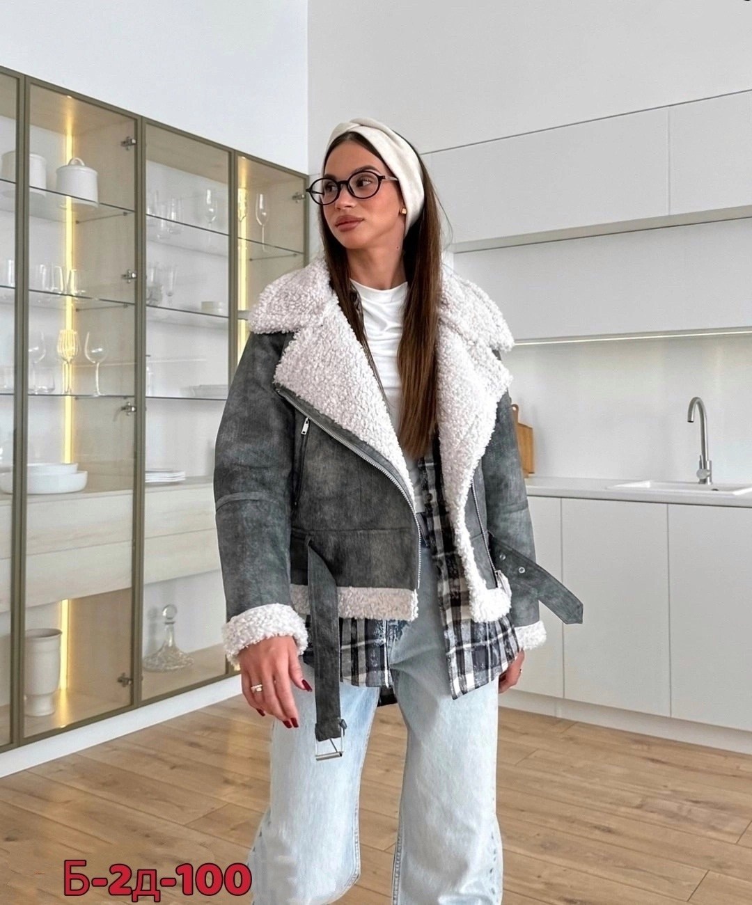 дубленка женская,серая дубленка,дубленка авиатор женская,стильная дубленка,дубленка эко