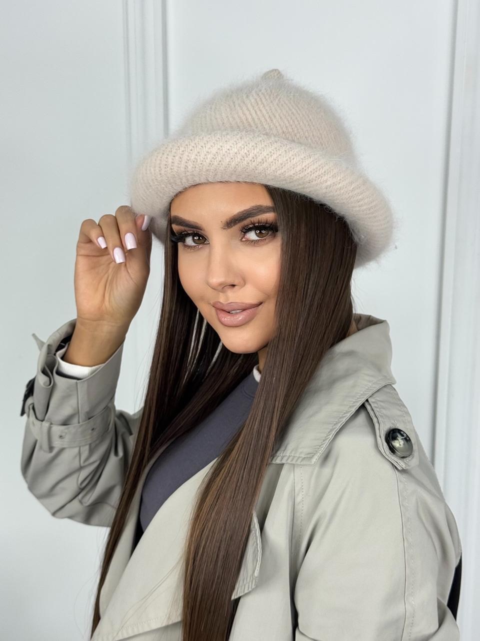 шапка женская,шапка женская из ангоры,шапка ушанка из ангоры,шапка женская бини,шапка зимняя женская